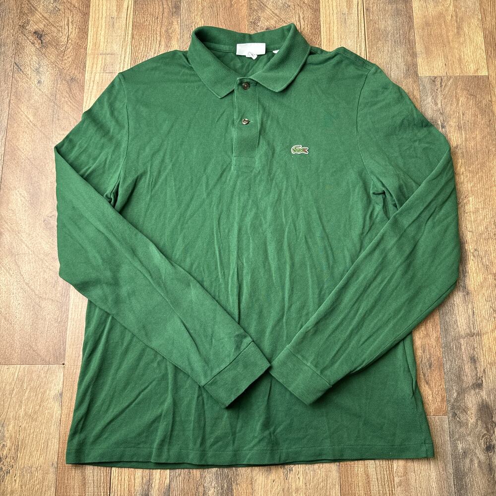Lacoste Classic Fit Long Sleeved L.12.12 Polo Shirt Men's Large Green 5962